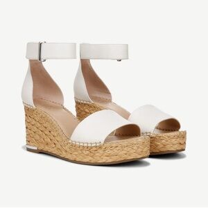 Franco Sarto Clemens Raffia Espadrille Wedge Sandal Size 7.5